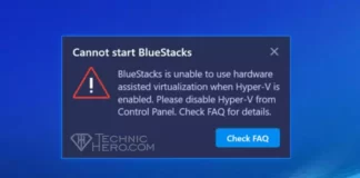 Cannot start BlueStacks Solution, Disable Hyper-V