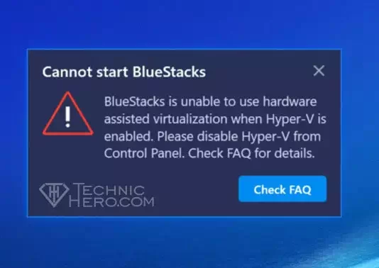 Cannot start BlueStacks Solution, Disable Hyper-V Cannot start BlueStacks Solution, Disable Hyper-V