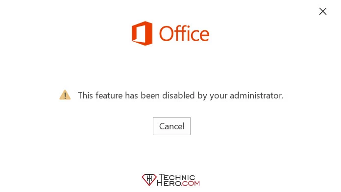 Fix: Office This feature has been disabled by your administrator