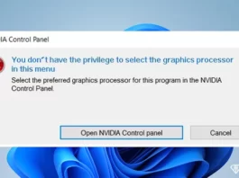 You don't have the privilege to select the graphics processor in this menu