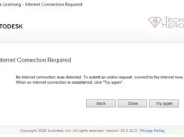 Autodesk Internet Connection Required Error Solution