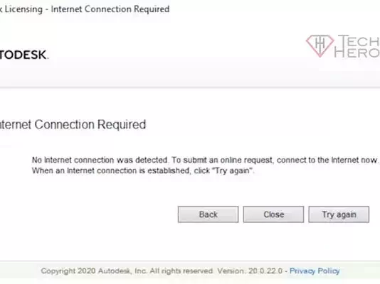 Autodesk Internet Connection Required Error Solution