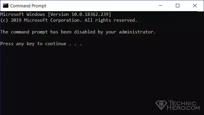 Fix Command prompt has been disabled by your administrator
