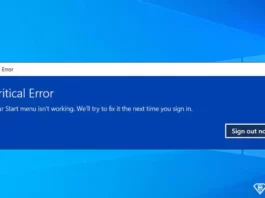 Fix: Critical Error Your Start menu isn’t working Fix: Critical Error Your Start menu isn't working